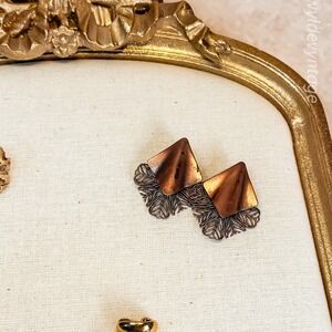 Copper Abstract‎ Earrings